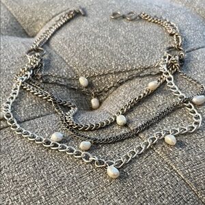Elegant Silver and Pearl Necklace